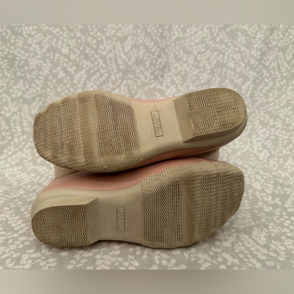 Sperry Duck Boots Women Size 7 Pink Waterproof Wool Embossed STS82038 - Picture 4 of 6